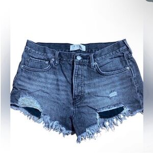 We The Free Black Denim Cut Off Shorts
